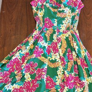 Alfred Shaheen Unique Vintage Tropical Swing Dress XL/14